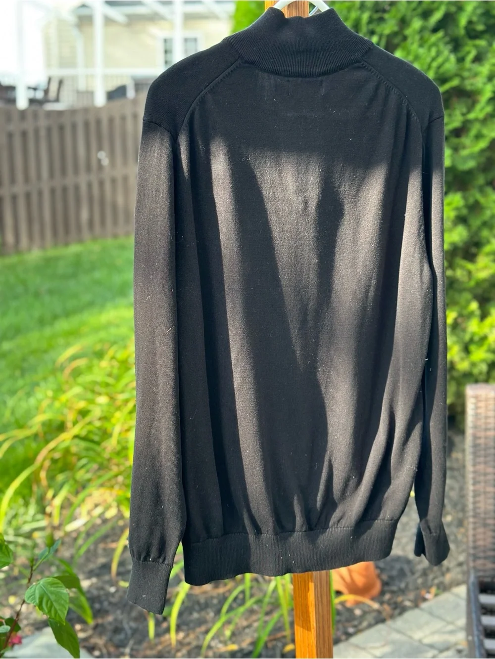 Nautica Mens Black Quarter Zip Sweater Size Large